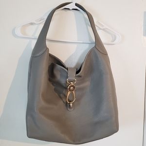 Dooney & Bourke Grey Leather Belverdere Hobo Bag